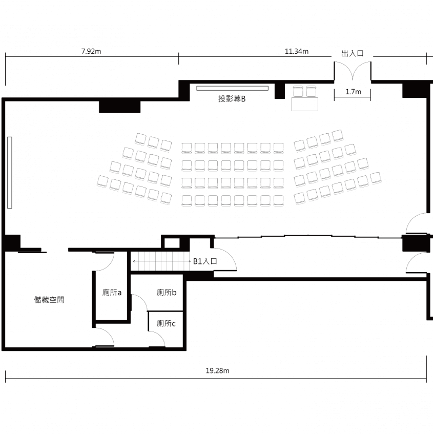 台中抓周場地沃茲忠明館平面圖