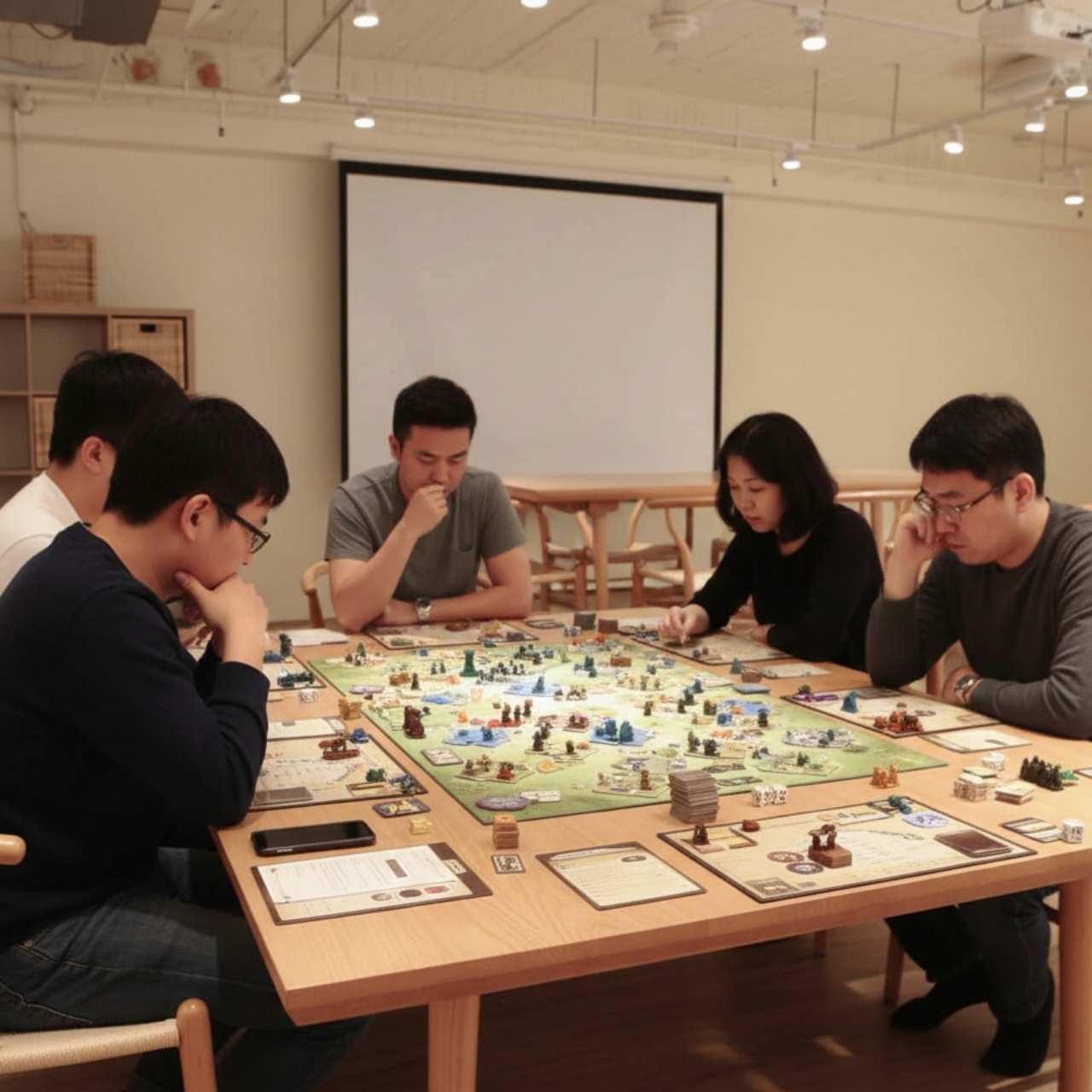 5個人在沃茲勤美館玩重度策略桌遊